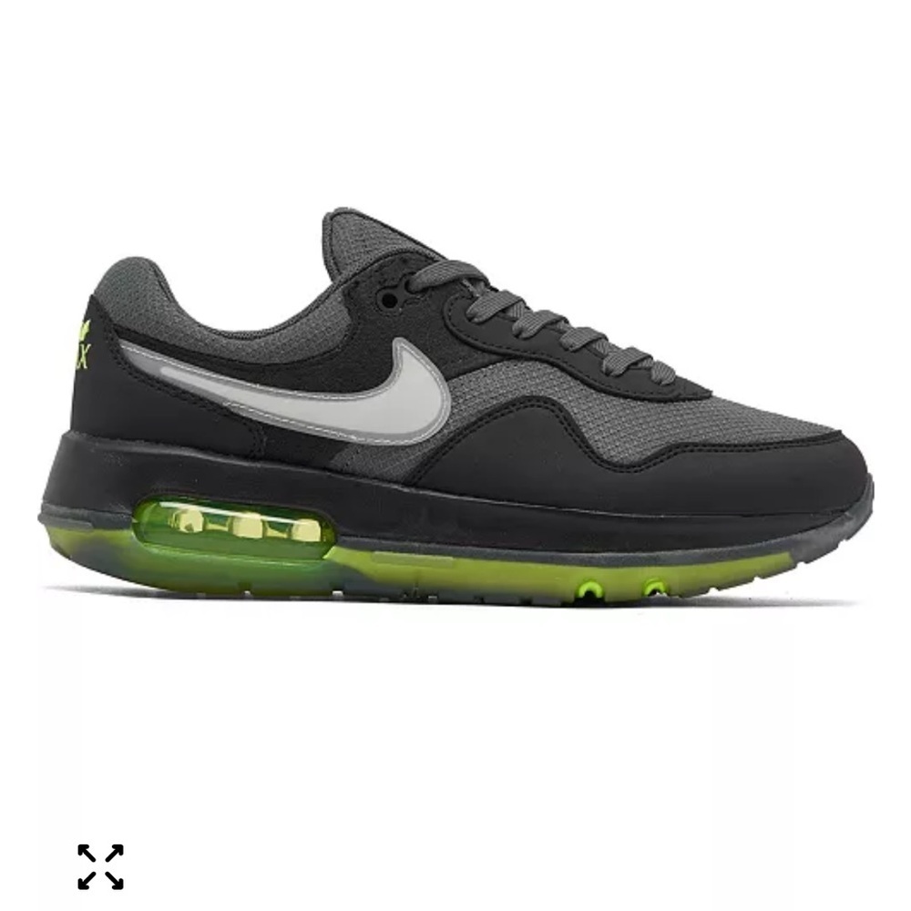 Nike Kids Sneakers Black Gray with Neon Green Accent - Picture 1 of 8